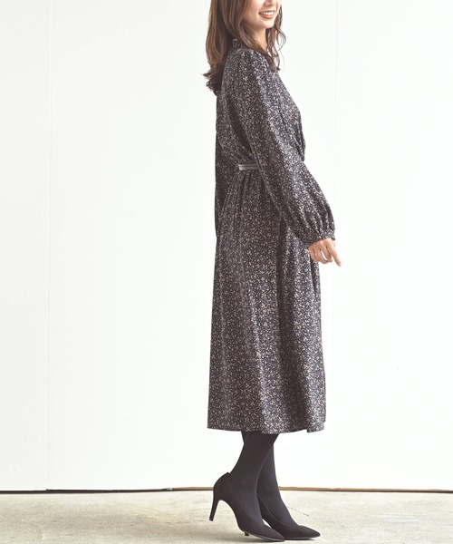 rps（アールピーエス）の「配色パイピングプリントワンピース（ワンピース・レディース・ブラック/ネイビー/キャメル・M）」の9枚目の写真