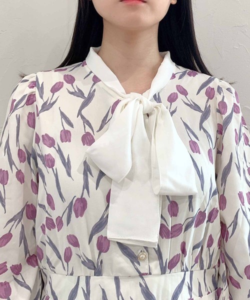 Hamble by Par Avion(ハンブルバイパラビオン)の「フラワークレリックワンピース(ワンピース・レディース・ネイビー/アイボリー・ONESIZE)」の10枚目の写真