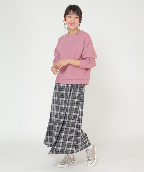 LBC（エルビーシー）の「エンボス加工プルオーバー（Tシャツ/カットソー・レディース・チャコールグレー/ピンク・M）」の12枚目の写真