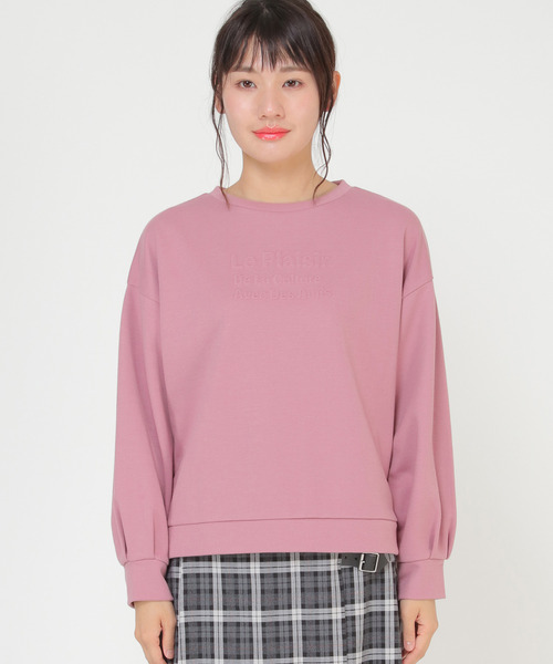 LBC（エルビーシー）の「エンボス加工プルオーバー（Tシャツ/カットソー・レディース・チャコールグレー/ピンク・M）」の8枚目の写真