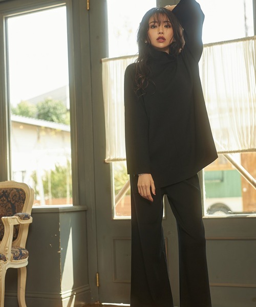 emiriawiz（エミリアウィズ）の「ニットフレアパンツ（その他パンツ・レディース・ブラック/グレイッシュベージュ・FREE）」の4枚目の写真