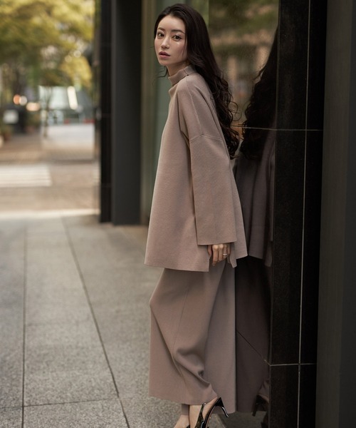 emiriawiz（エミリアウィズ）の「ニットフレアパンツ（その他パンツ・レディース・ブラック/グレイッシュベージュ・FREE）」の6枚目の写真