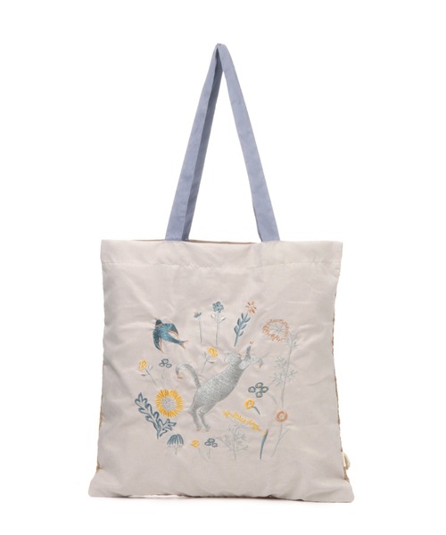 studio CLIP（スタディオクリップ）の「刺繍レッスントートバッグ[点と線模様製作所]（エコバッグ/サブバッグ・レディース・ブルー/ベージュ・FREE）」の3枚目の写真