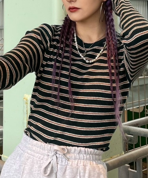 WEGO（ウィゴー）の「WEGO/コンパクトリブニット（ニット/セーター・レディース・その他4/その他2/その他3/ホワイト/ブラック/その他1/その他5・FREE）」の6枚目の写真