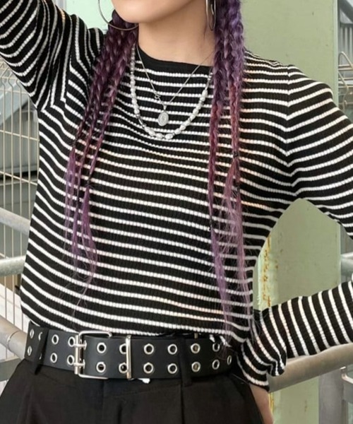 WEGO（ウィゴー）の「WEGO/コンパクトリブニット（ニット/セーター・レディース・その他4/その他2/その他3/ホワイト/ブラック/その他1/その他5・FREE）」の7枚目の写真