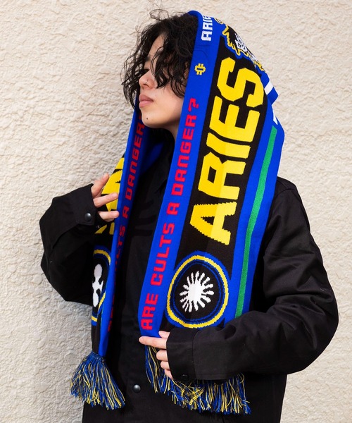 bonjour records（ボンジュールレコーズ）の「【ARIES】Pagans Scarf（ストール/ショール・メンズ・ブルー・FREE）」の5枚目の写真