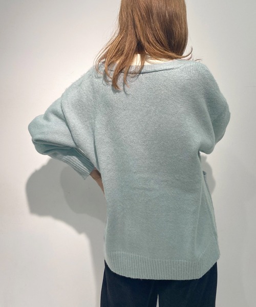 OLIVE des OLIVE（オリーブデオリーブ）の「【人気アイテム再入荷】ゆるっと＆ほっこり。起毛Vネックカーディガン（カーディガン/ボレロ・レディース・オフホワイト/ピンク/サックスブルー/グリーン/モスグリーン/ブラック・FREE）」の14枚目の写真