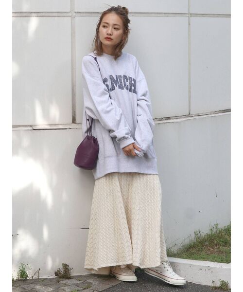 Ungrid(アングリッド)の「ニットフレアマキシスカート ( マーメイドスカート )(スカート・レディース・アイボリー/チャコールグレー・FREE)」の3枚目の写真