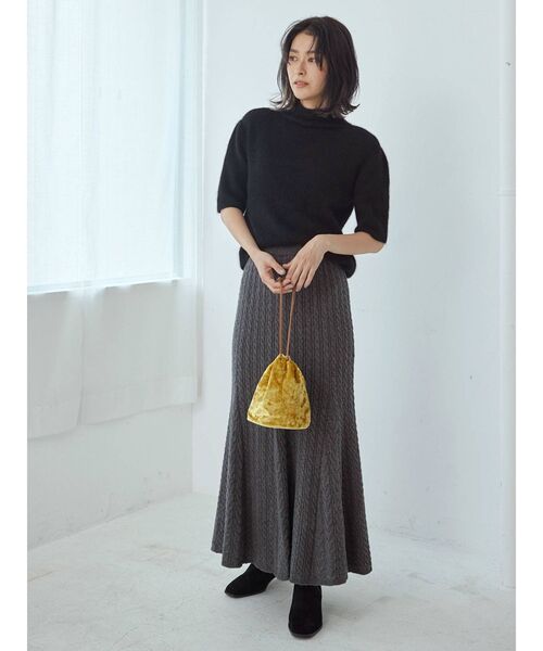 Ungrid(アングリッド)の「ニットフレアマキシスカート ( マーメイドスカート )(スカート・レディース・アイボリー/チャコールグレー・FREE)」の14枚目の写真