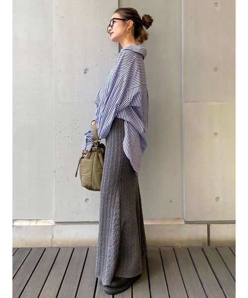 Ungrid(アングリッド)の「ニットフレアマキシスカート ( マーメイドスカート )(スカート・レディース・アイボリー/チャコールグレー・FREE)」の20枚目の写真