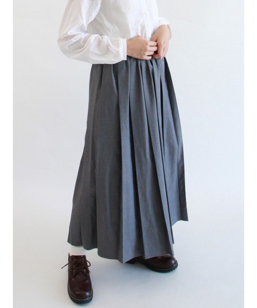 ehka sopo（エヘカソポ）の「ロングプリーツスカート（スカート・レディース・ベージュ/ブラウン/グレー・ﾌﾘ-）」の2枚目の写真