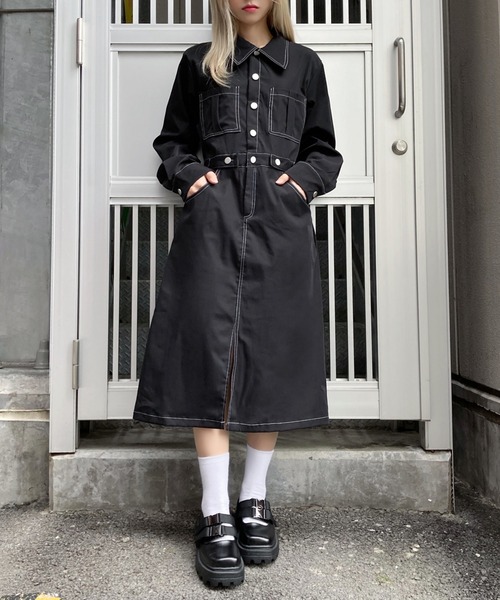Figments(フィグメンツ)の「ステッチワンピース(ワンピース・レディース・ブラック・FREE)」の12枚目の写真