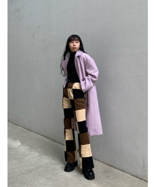 SLY(スライ)の「AIRY WOOL SHAGGY COAT ウール シャギー コート(チェスターコート・レディース・ピンク/グリーン/杢グレー/ダークベージュ・FREE)」の14枚目の写真