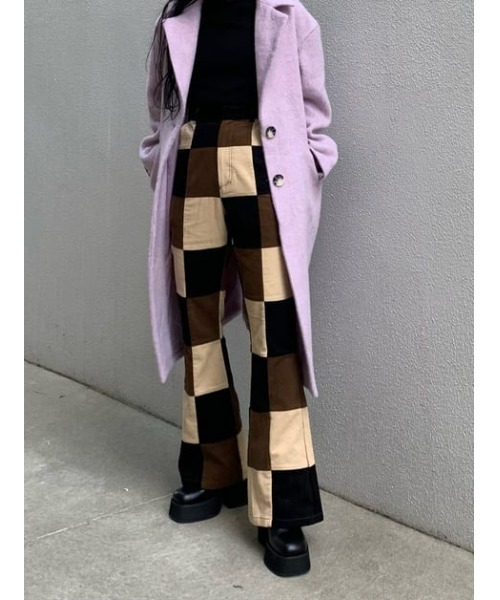 SLY(スライ)の「AIRY WOOL SHAGGY COAT ウール シャギー コート(チェスターコート・レディース・ピンク/グリーン/杢グレー/ダークベージュ・FREE)」の13枚目の写真