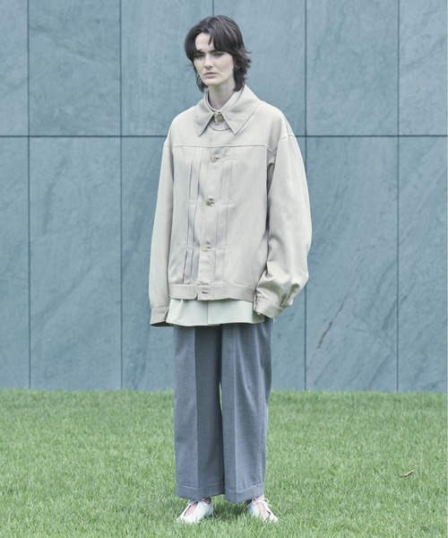 Blanc YM(ブランワイエム)の「Blanc YM ブランワイエム / Sumer Wool Wide Easy Pants スーパーウール ワイドイージーパンツ / BL-22S-SWWEP(スラックス・メンズ・ライトグレー/ブラウン/チャコールグレー・MEDIUM/SMALL)」の5枚目の写真