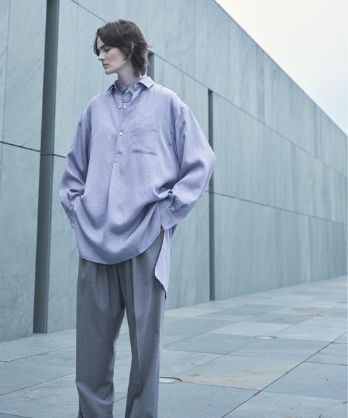Blanc YM(ブランワイエム)の「Blanc YM ブランワイエム / Sumer Wool Wide Easy Pants スーパーウール ワイドイージーパンツ / BL-22S-SWWEP(スラックス・メンズ・ライトグレー/ブラウン/チャコールグレー・MEDIUM/SMALL)」の4枚目の写真
