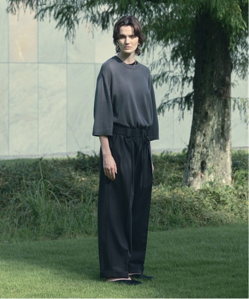 Blanc YM(ブランワイエム)の「Blanc YM ブランワイエム / Sumer Wool Wide Easy Pants スーパーウール ワイドイージーパンツ / BL-22S-SWWEP(スラックス・メンズ・ライトグレー/ブラウン/チャコールグレー・MEDIUM/SMALL)」の9枚目の写真