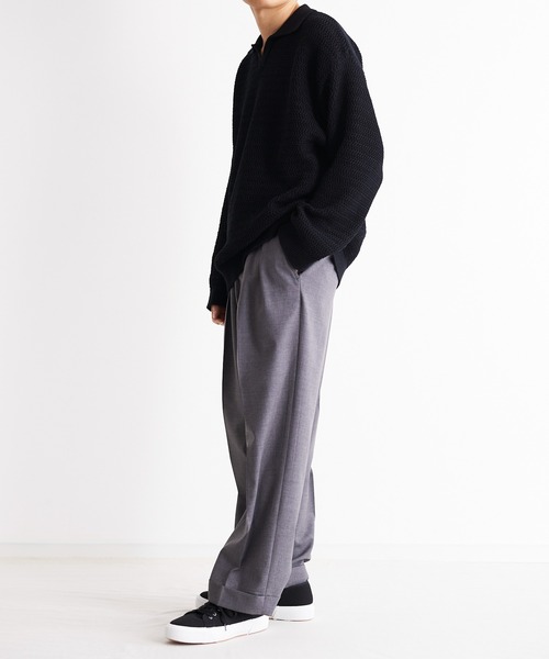 Blanc YM(ブランワイエム)の「Blanc YM ブランワイエム / Sumer Wool Wide Easy Pants スーパーウール ワイドイージーパンツ / BL-22S-SWWEP(スラックス・メンズ・ライトグレー/ブラウン/チャコールグレー・MEDIUM/SMALL)」の15枚目の写真