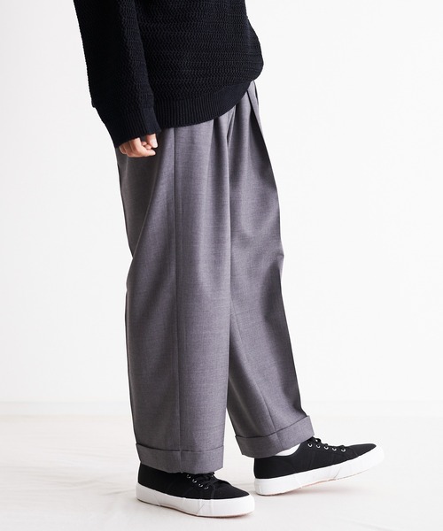 Blanc YM(ブランワイエム)の「Blanc YM ブランワイエム / Sumer Wool Wide Easy Pants スーパーウール ワイドイージーパンツ / BL-22S-SWWEP(スラックス・メンズ・ライトグレー/ブラウン/チャコールグレー・MEDIUM/SMALL)」の13枚目の写真