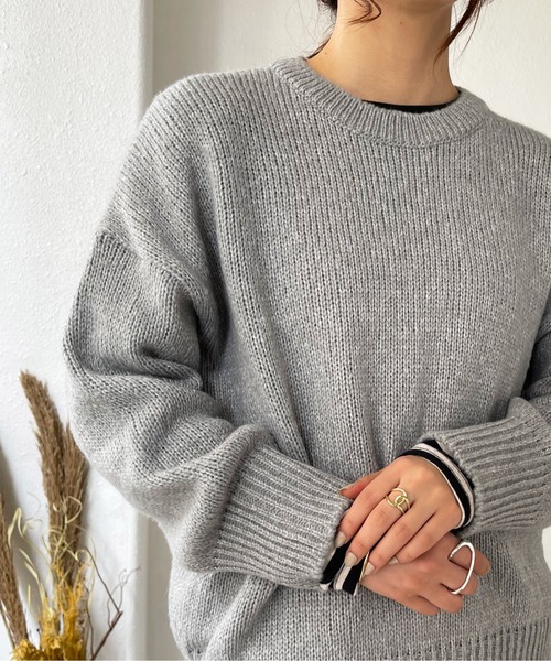 Shelly island（シェリーアイランド）の「クルーネックニットプルオーバー（ニット/セーター・レディース・ブラック/グレー/ピンク/ブルー/グリーン/ピンク系その他・FREE）」の14枚目の写真