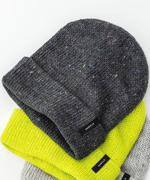 STAMPD(スタンプド)の「STAMPD/スタンプド Brick Logo Melange Beanie ビーニー ニット帽 ミックスニット ストリート(ニットキャップ/ビーニー・メンズ・ブラック・FREE)」の1枚目の写真