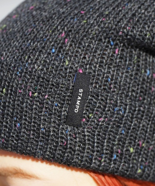 STAMPD(スタンプド)の「STAMPD/スタンプド Brick Logo Melange Beanie ビーニー ニット帽 ミックスニット ストリート(ニットキャップ/ビーニー・メンズ・ブラック・FREE)」の9枚目の写真