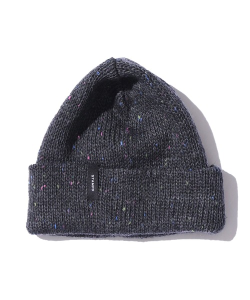 STAMPD(スタンプド)の「STAMPD/スタンプド Brick Logo Melange Beanie ビーニー ニット帽 ミックスニット ストリート(ニットキャップ/ビーニー・メンズ・ブラック・FREE)」の3枚目の写真