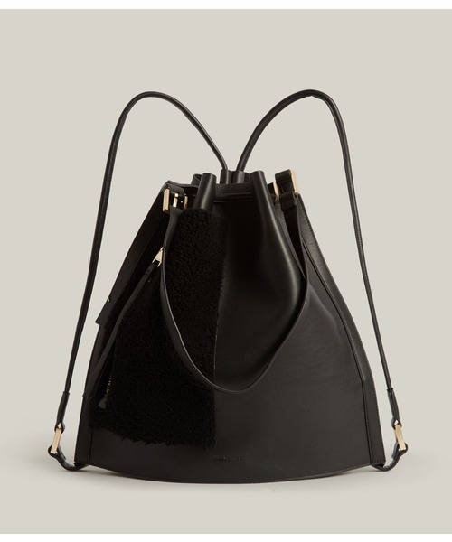 ALLSAINTS（オールセインツ）の「ALPHA LEATHER BACKPACK | ALPHA レザー バックパック（バックパック/リュック・レディース・ブラック・ONE SIZE）」の6枚目の写真