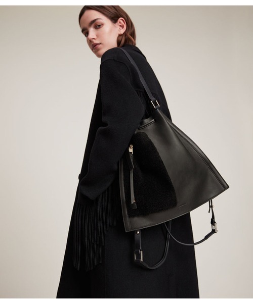 ALLSAINTS（オールセインツ）の「ALPHA LEATHER BACKPACK | ALPHA レザー バックパック（バックパック/リュック・レディース・ブラック・ONE SIZE）」の13枚目の写真