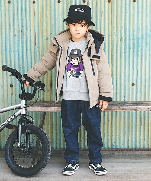 XLARGE KIDS(エクストララージキッズ)の「リサイクルダウン入りジャケット(ダウンジャケット/コート・キッズ・ブラック/ベージュ/レッド・90cm/100cm/120cm/130cm/140cm/110cm)」の10枚目の写真