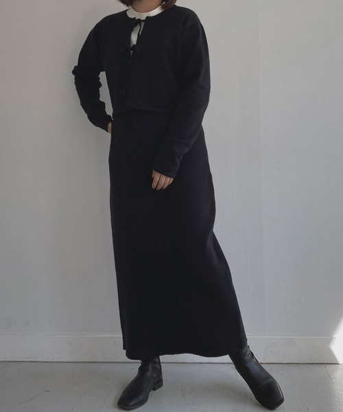 omom sot（オムオムソット）の「ニットスカート Aライン omom sot（スカート・レディース・ブラック/ダークグリーン・M）」の10枚目の写真