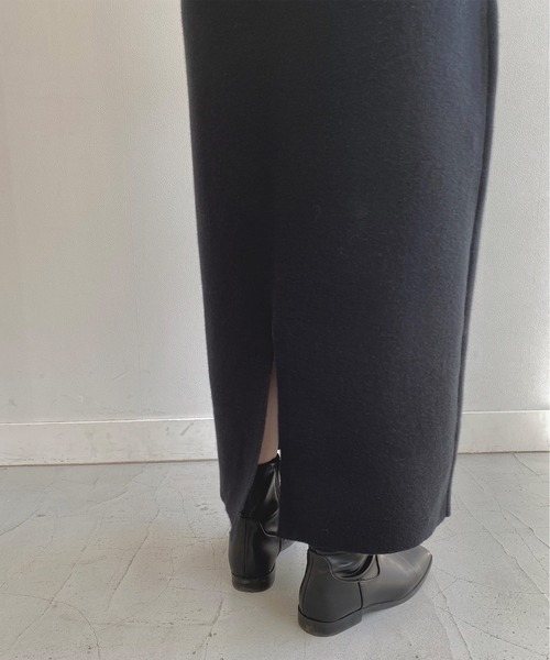 omom sot（オムオムソット）の「ニットスカート Aライン omom sot（スカート・レディース・ブラック/ダークグリーン・M）」の3枚目の写真