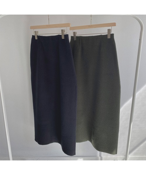 omom sot（オムオムソット）の「ニットスカート Aライン omom sot（スカート・レディース・ブラック/ダークグリーン・M）」の8枚目の写真