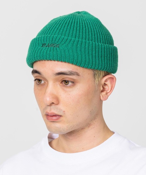 XLARGE（エクストララージ）の「LOGO SHORT LENGTH BEANIE（キャップ・メンズ・ブラック/イエロー/オレンジ/ブルー/グリーン・ONE SIZE）」の3枚目の写真