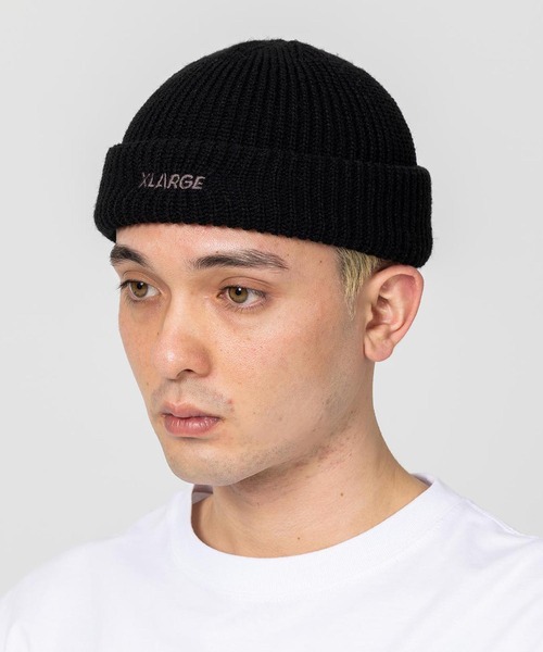 XLARGE（エクストララージ）の「LOGO SHORT LENGTH BEANIE（キャップ・メンズ・ブラック/イエロー/オレンジ/ブルー/グリーン・ONE SIZE）」の2枚目の写真