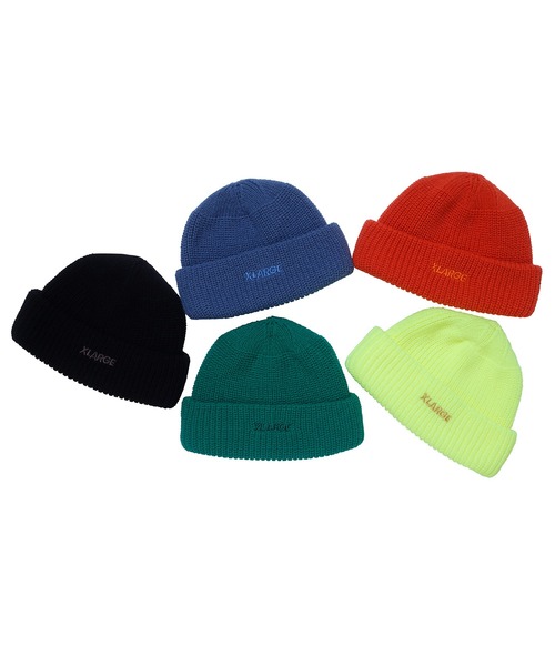 XLARGE（エクストララージ）の「LOGO SHORT LENGTH BEANIE（キャップ・メンズ・ブラック/イエロー/オレンジ/ブルー/グリーン・ONE SIZE）」の6枚目の写真
