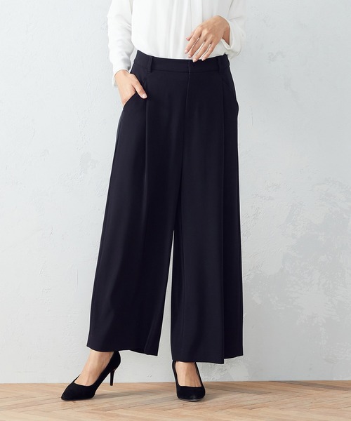 COMME CA ISM（コムサイズム）の「【セットアップ対応】ワイドパンツ（スーツパンツ・レディース・ネイビー/グレー/グレイッシュベージュ・SMALL/MEDIUM/LARGE/X-LARGE/X-SMALL）」の3枚目の写真