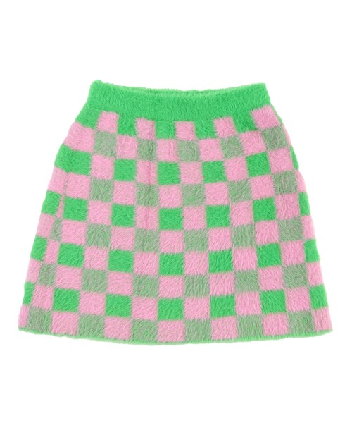PUNYUS（プニュズ）の「ブロックチェックニットスカート（スカート・レディース・ブラック/ブルー/グリーン・1/2/4/3）」の3枚目の写真