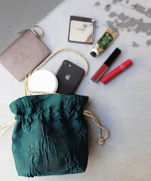 antiqua（アンティカ）の「×コロンと可愛い♪ジャガード織りミニ巾着バック（ショルダーバッグ・レディース・パープル/オフホワイト/グリーン・FREE）」の20枚目の写真