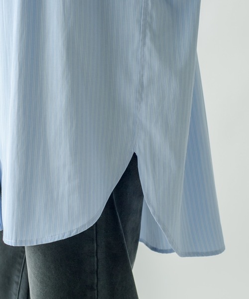 mystic(ミスティック)の「ストライプラッフルカラーシャツ(シャツ/ブラウス・レディース・ブラック/オレンジ/ブルー・FREE)」の14枚目の写真