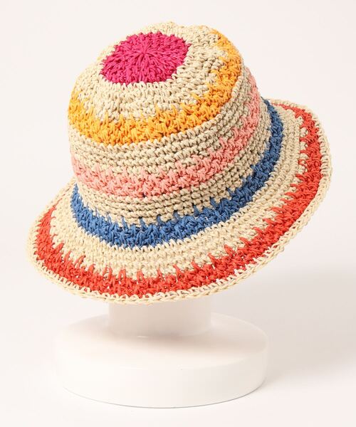 Desigual（デシグアル）の「紙素材 ストライプハット（ハット・レディース・マルチ・FREE）」の3枚目の写真