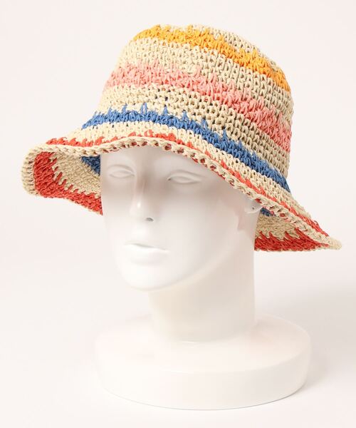 Desigual（デシグアル）の「紙素材 ストライプハット（ハット・レディース・マルチ・FREE）」の2枚目の写真