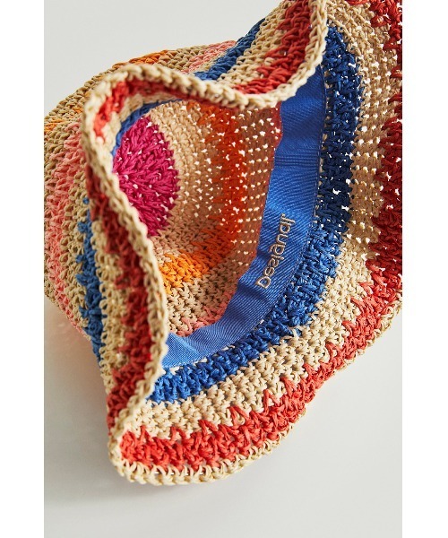 Desigual（デシグアル）の「紙素材 ストライプハット（ハット・レディース・マルチ・FREE）」の5枚目の写真