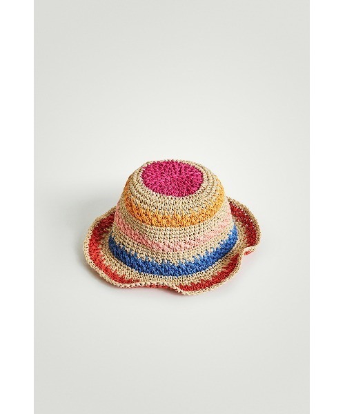 Desigual（デシグアル）の「紙素材 ストライプハット（ハット・レディース・マルチ・FREE）」の6枚目の写真