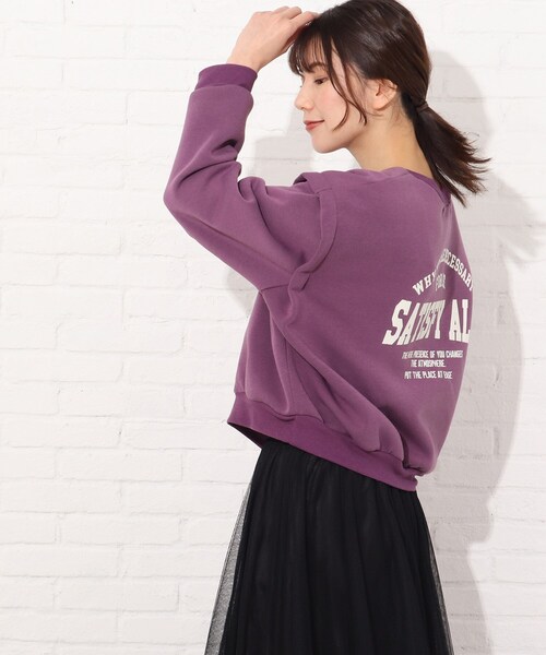 Cutie Blonde（キューティーブロンド）の「◆【S-L】後ろロゴスウェット（スウェット・レディース・ブラック/オフホワイト/パープル系・01/02/03）」の7枚目の写真