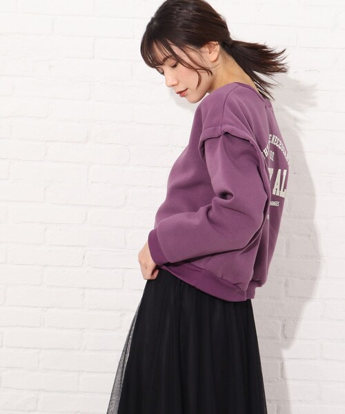 Cutie Blonde（キューティーブロンド）の「◆【S-L】後ろロゴスウェット（スウェット・レディース・ブラック/オフホワイト/パープル系・01/02/03）」の14枚目の写真