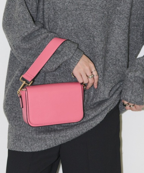 Aunt Marie's（アントマリーズ）の「フラップミニスクエアショルダーバッグ / ハンドバッグ（ハンドバッグ・レディース・ブラック/ピンク/グリーン/キャメル/ライトパープル/アイボリー/ブルー・FREE）」の7枚目の写真