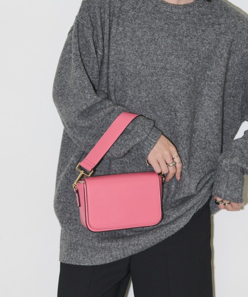 Aunt Marie's（アントマリーズ）の「フラップミニスクエアショルダーバッグ / ハンドバッグ（ハンドバッグ・レディース・ブラック/ピンク/グリーン/キャメル/ライトパープル/アイボリー/ブルー・FREE）」の18枚目の写真