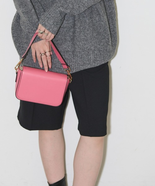 Aunt Marie's（アントマリーズ）の「フラップミニスクエアショルダーバッグ / ハンドバッグ（ハンドバッグ・レディース・ブラック/ピンク/グリーン/キャメル/ライトパープル/アイボリー/ブルー・FREE）」の21枚目の写真