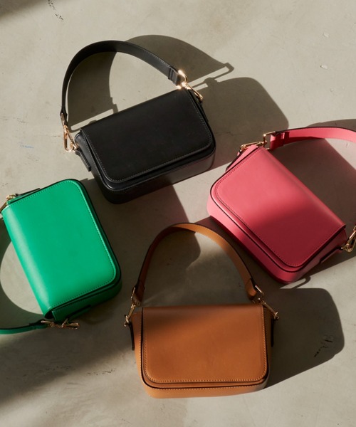 Aunt Marie's（アントマリーズ）の「フラップミニスクエアショルダーバッグ / ハンドバッグ（ハンドバッグ・レディース・ブラック/ピンク/グリーン/キャメル/ライトパープル/アイボリー/ブルー・FREE）」の15枚目の写真